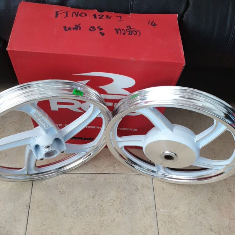 ล้อแม็กracingboyfino125i,gt125ฃขบ143รูหลังmio125ขาวปัด