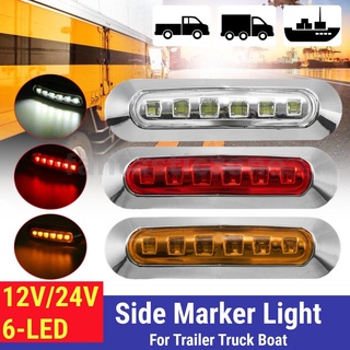 Fantasticzone ไฟหรี่ข้าง LED 6 ดวง 12V 24V อุปกรณ์เสริม สําหรับรถยนต์ รถบรรทุก รถพ่วง