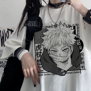 เสื้อยืดท็อป ลายอนิเมะ Jujutsu Kaisen Y2k สไตล์ญี่ปุ่น แฟชั่นฮาราจูกุ