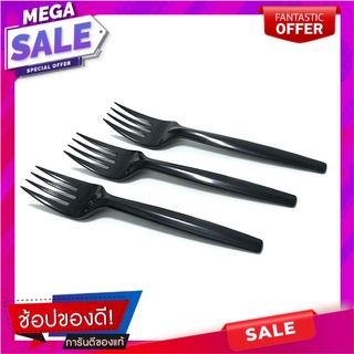 ส้อมดำห่อพลาสติก 15 ซม. x 100 ชิ้นPlastic Forks Black 15 cm x 100 pcs