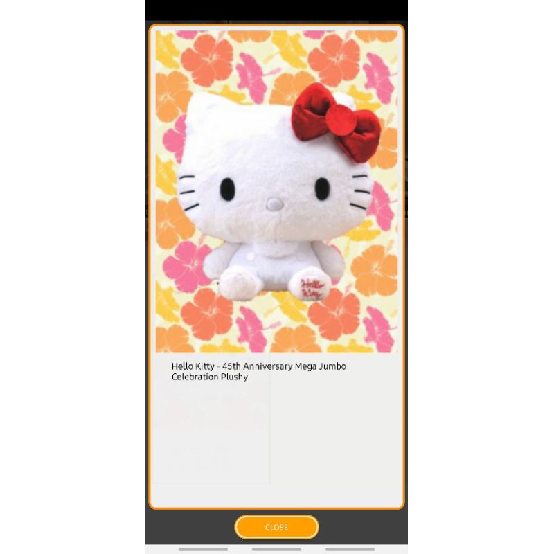 Hello Kitty 45th Anniversary Mega Jumbo Celebration Plushy