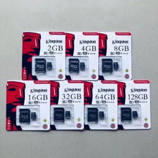 Kingston Micro sd card Memory Card 2GB/4GB/8GB/16GB/32GB/64GB/128GB กล้อง/กล้องติดรถยนต์ / โทรศัพท์มือถือ (ของแท้)