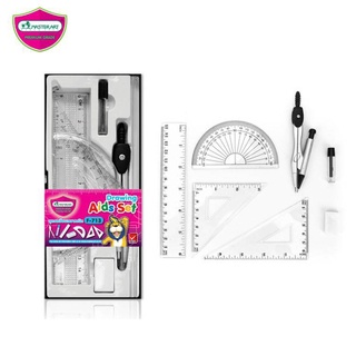 ชุดเรขาคณิต ตรามาสเตอร์อาร์ต Master Art รุ่น F-719 จำนวน 7 ชิ้น ชุดวงเวียน (Drawing set)