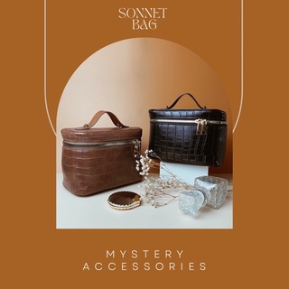 B326-B327: Sonnet Bag | Mystery Accessories กระเป๋าใส่เครื่องสำอาง กระเป๋าถือ กระเป๋าสีดำ