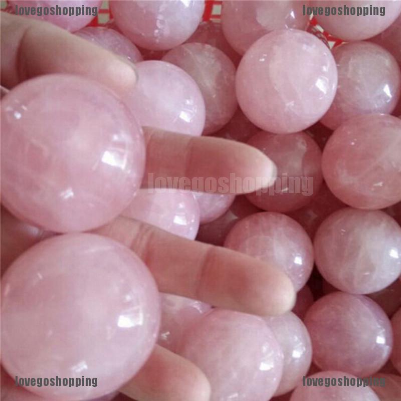 ส่งฟรีเมื่อซื้อครบ 99บาทReadysto๑•ิ.•ั๑1pc Healing Crystal Natural Pink Rose Quartz Gemstone Ball Divination Sphere 20mm