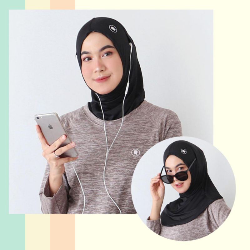 Hijab Sport Headphone Hijab Sport Padel Muslimah Instant