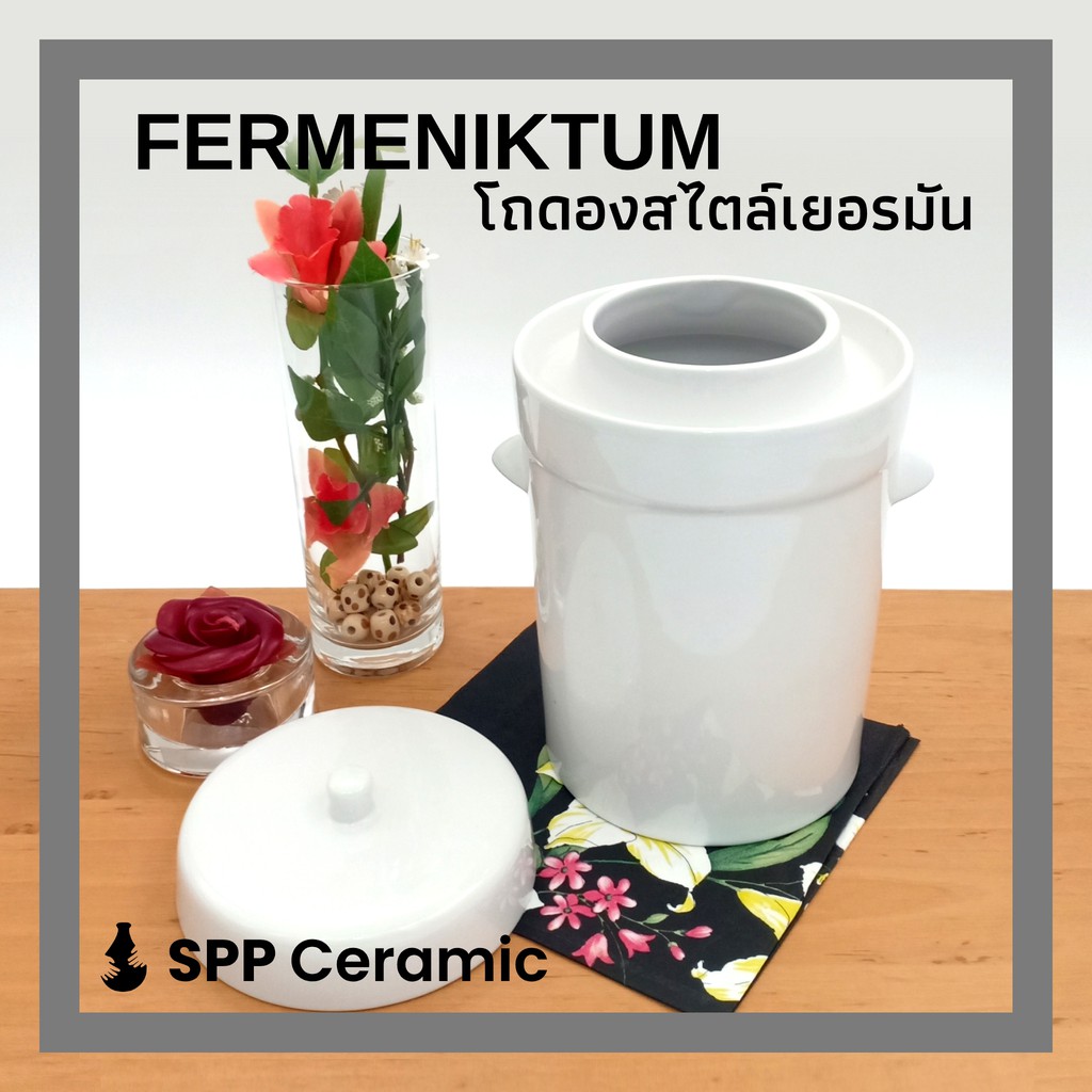 SPP – FERMENIKTUM หม้อ โถดอง เซรามิค หมัก กิมจิ Water-sealed Kimchi Pickle Sauerkraut Kombucha Fermentation Crock Pot