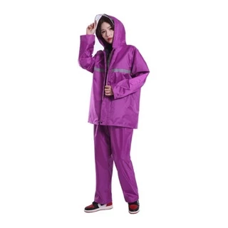 （9สี）New Alitech ชุดกันฝน เสื้อกันฝน สีกรมท่า มีแถบสะท้อนแสง รุ่น หมวกติดเสื้อ Waterproof Rain Suit