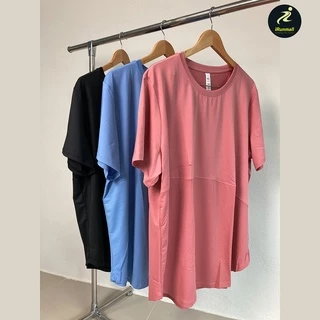 (4XL-XL) เสื้อออกกําลังกายผู้หญิงไซส์ใหญ่ คนอ้วน สาวอวบ ใส่วิ่ง โยคะ เล่นกีฬา รอบอก 52" 49" สีโอลด์โรส iRunmall #SH46