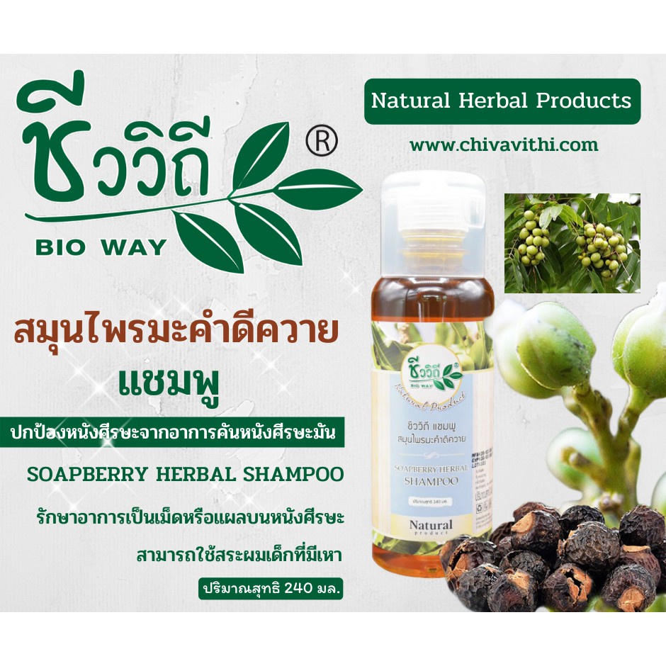 ชีววิถี แชมพูสมุนไพรสูตรมะคำดีควาย 240 ml.สามารถใช้สระผมเด็กที่มีเหา