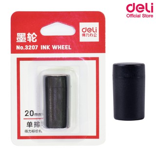 Deli 3207 Ink Wheel ผ้าหมึกเครื่องยิงสติ๊กเกอร์ป้ายราคาขนาด 20 มิลลิเมตร หมึกสีดำ