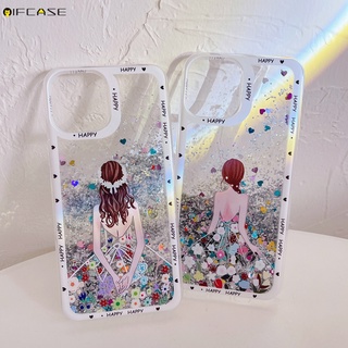 เคสโทรศัพท์มือถือ แบบใส ลายดอกทิวลิป มีทรายไหล ประดับกลิตเตอร์ วิบวับ สําหรับ Vivo X80 X70 X60 X50 X30 V20 V23 V11 Pro V11i X27 X23 X21 X20 V23e Y75 V17 Neo 5G Z5 Z1x