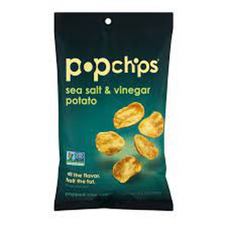 Popchips Sea Salt &amp; Vinegar 99g ป๊อปชิปส์ เกลือทะเลและน้ำส้มสายชู 99 กรัม