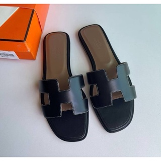 Hermes sandal box swift leather​ VIP​ Black