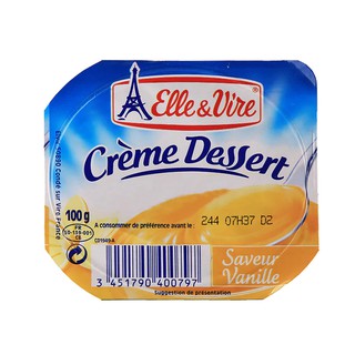 เอเล่&amp;เวียร์พุดดิ้งนมกลิ่นวานิลลา 100กรัม Elle &amp; Veer Vanilla Flavor Milk Pudding 100g.