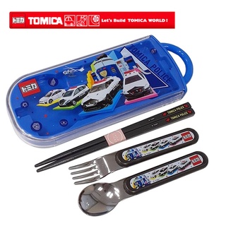 ชุดช้อนส้อมskater เซ็ท 3 อย่าง กล่อง+ช้อนซ้อม+ตะเกียบ ลาย Tomica