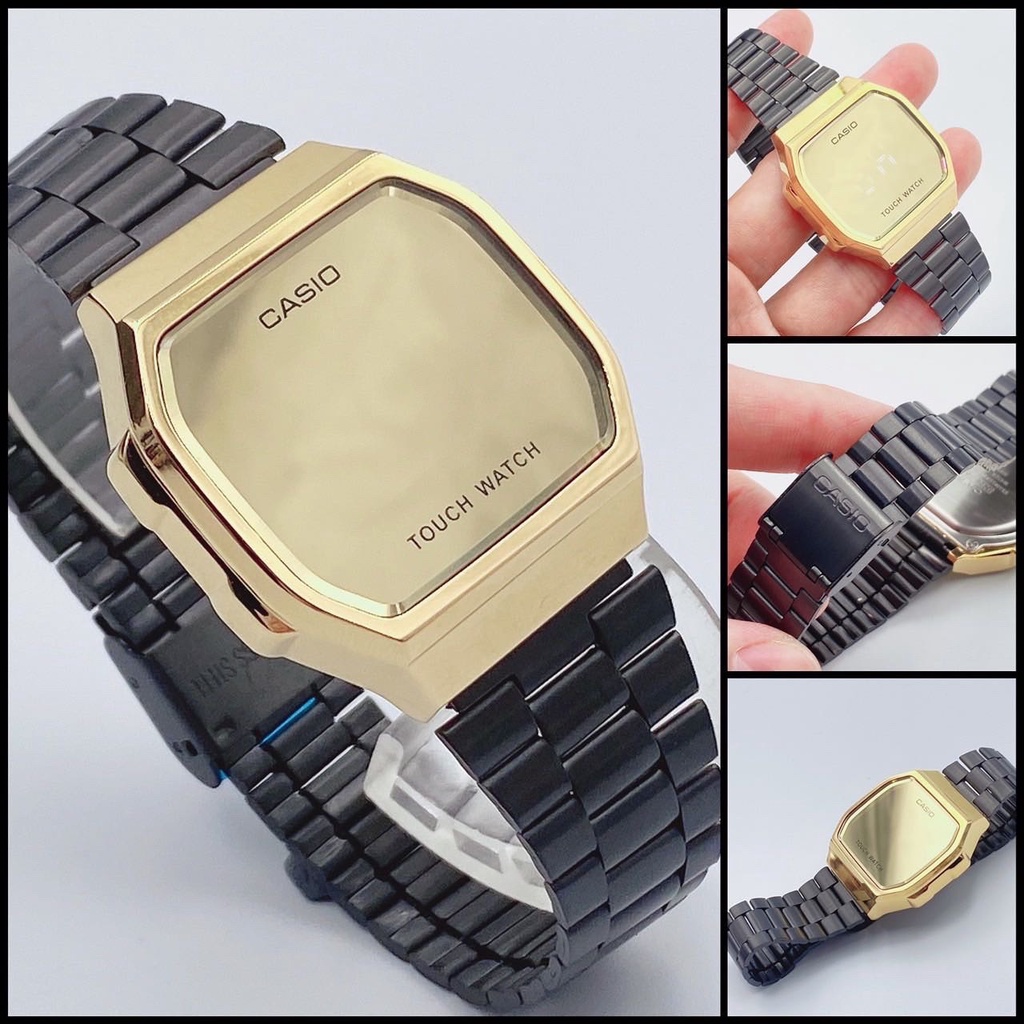 CA นาฬิกาข้อมือดิจิตอล คาสิโอ LED touchscreen รุ่น A168WA สายสแตนเลส ฟังชั่นครบ แถมกล่องคาสิโอฟรี