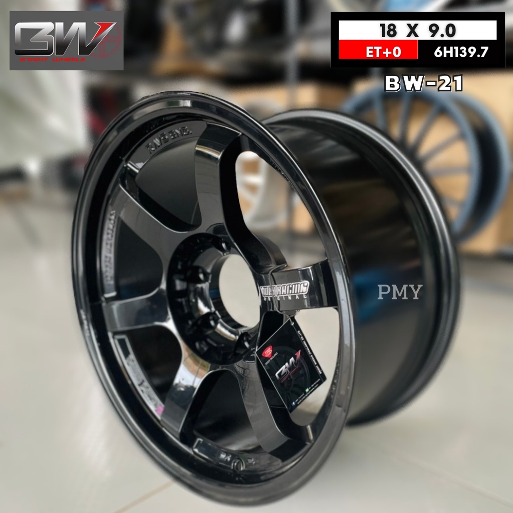 ล้อแม็กขอบ18x9.0 ET0 6H139.7 ยี่ห้อ BW รุ่น BW-21 (F/B(MC)  🔥(ราคาต่อ1วง)🔥 ขายยกชุด4วง งาน TE37 SUV 
