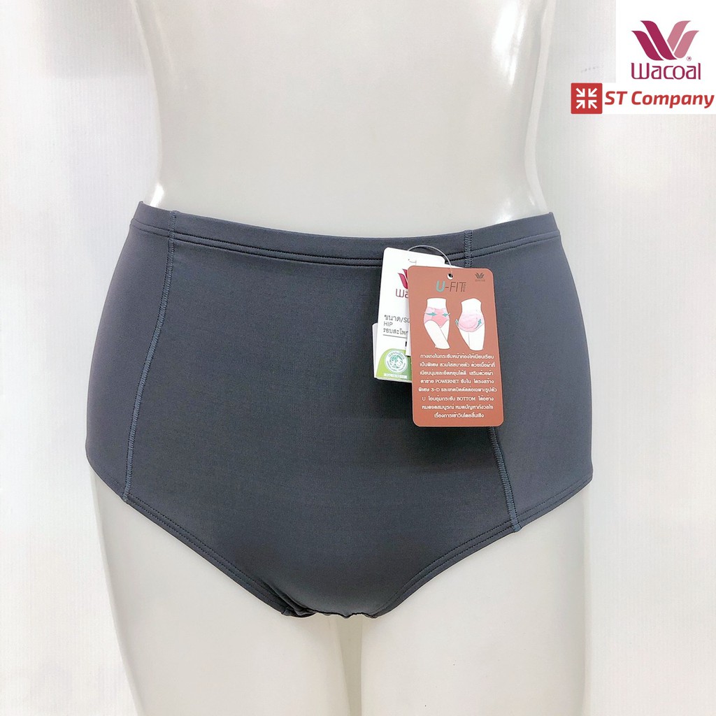 กางเกงใน Wacoal U-Fit Extra Panty ทรง Short (เต็มตัว) สีเทา (GY) 1 ชิ้น  รุ่น WU4838 กางเกงในผู้หญิง วาโก้ กระชับก้น ก้น