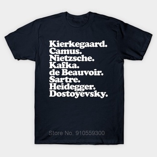 [S-5XL] เสื้อยืด Kierkegaard สําหรับผู้ชาย Camus. Nietzsche. Kafka. de Beauvoir. Sartre. Heidegger. เสื้อยืด ลาย Dostoye