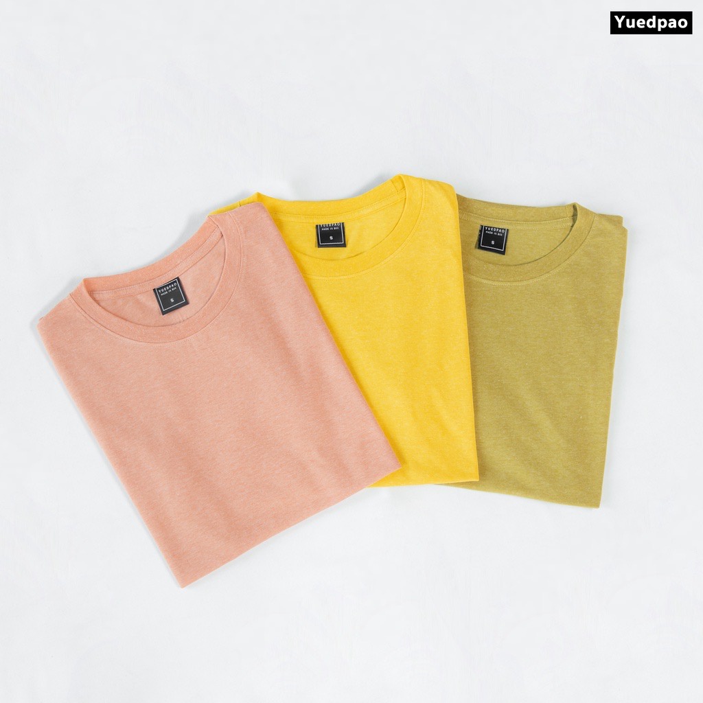 Yuedpao ยอดขาย No.1 รับประกันไม่ย้วย 2 ปี ผ้านุ่ม เสื้อยืดคอกลม เสื้อยืดเปล่า สีพื้น_SET THAI FOOD
