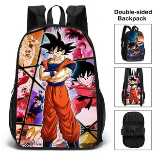 กระเป๋าเป้สะพายหลัง ลายการ์ตูน Dragon Ball Goku สองด้าน สําหรับนักเรียน