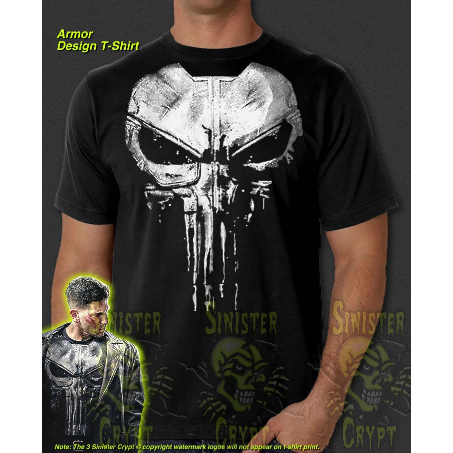 The Punisher Skull Jon Bernthal Frank Castle Body Armor Painted Large men's T-shirtS-5XL