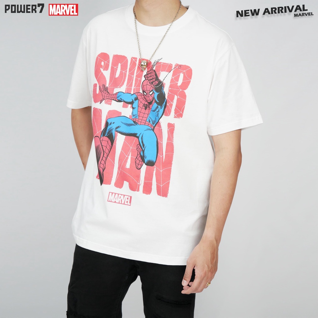 Power7Shop เสื้อยืดการ์ตูน มาร์เวล Spider Man ลิขสิทธ์แท้ MARVEL COMICS T-SHIRTS (MVX-026) — صورة 6