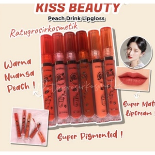 ⚡FLASH SALE⚡♡พร้อมส่ง PROMO PER6PCS!!!LIP GLOSS PEACH KISS BEAUTY 70082-03 (24 packs in a box)