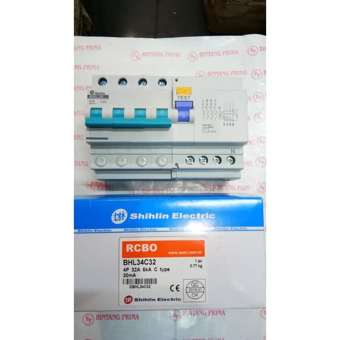 RCCB / ELCB / RCBO 4P 6A-32A Type BHL-34 3P+N 6Ka 30Ma แบรนด์ Shihlin