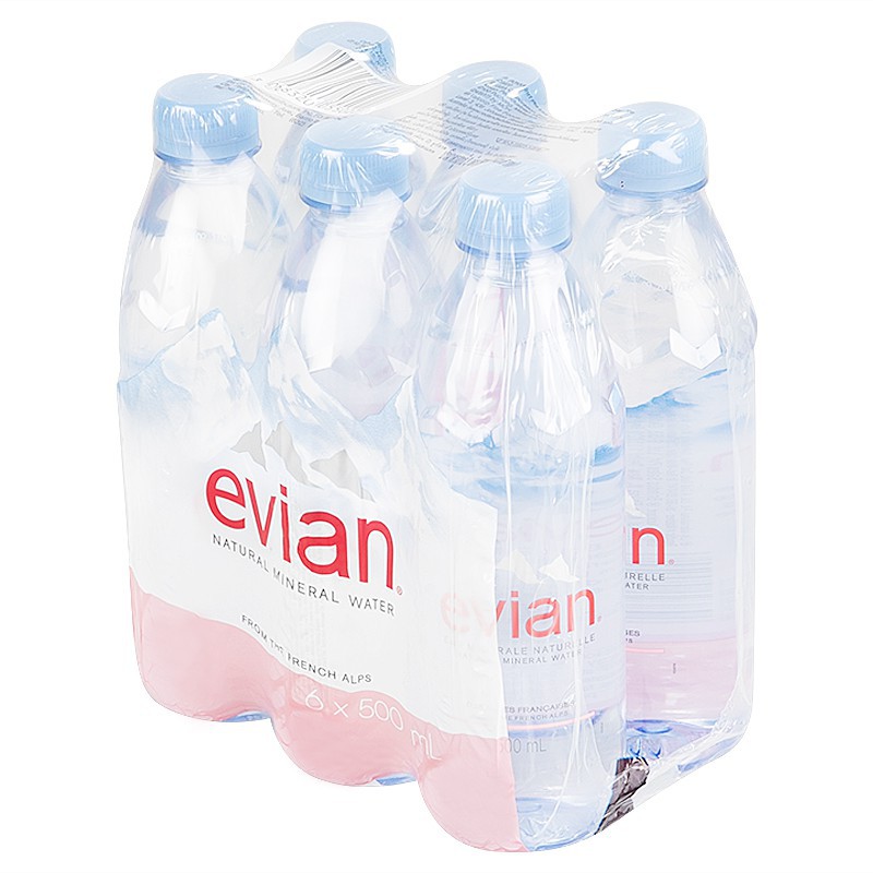 evian เอเวียง น้ำแร่ธรรมชาติ แพ็คละ6ขวด Natural Mineral (ขายดี!!)