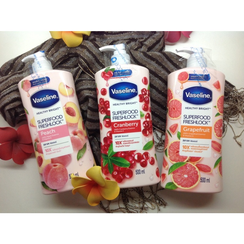 วาสลีน ซุปเปอร์ฟู้ด เฟรชล็อค Cranberry/Peach/Grapefruit
