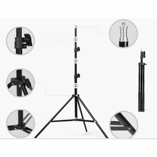 Stand ขาตั้งมือถือ ขาตั้งไฟ (สูง 2.1 เมตร + คลิป PTZ)