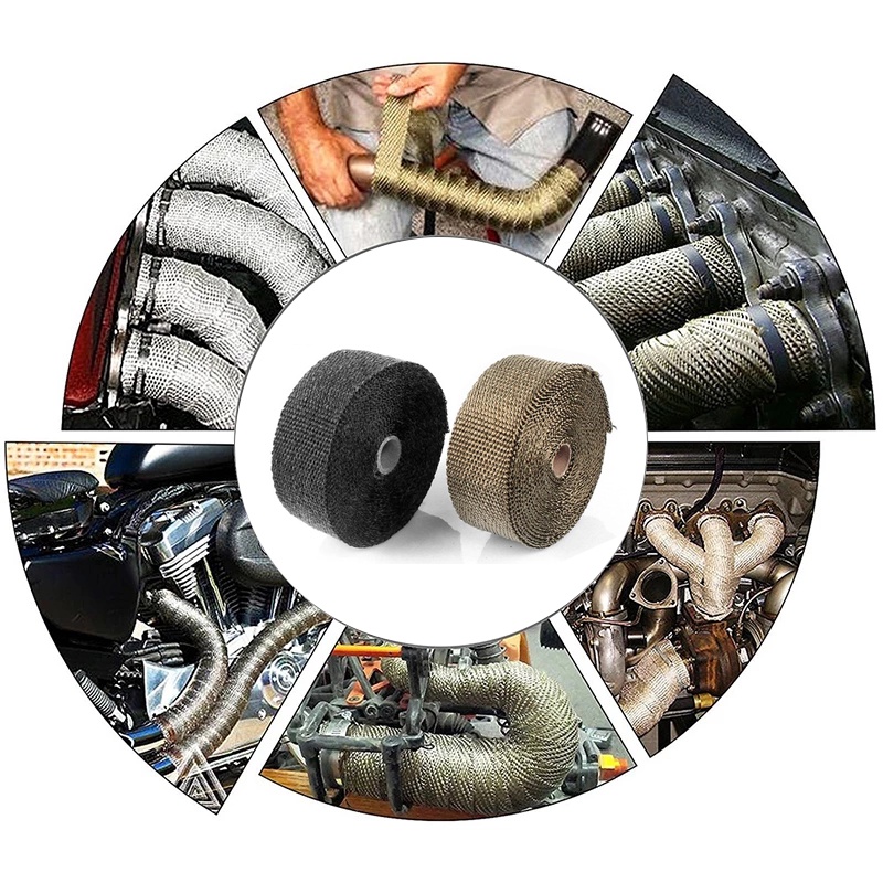 ผ้าพันท่อไอเสีย ยาว 5 เมตร ผ้าพันท่อกันความร้อน ฉนวนกันความร้อนหุ้มท่อไอเสีย ที่พันท่อ ท่อเชื้อเพลิง ท่อเครื่องยนต์ - รูปที่ 2