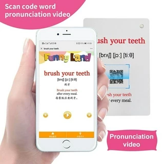 45Pcs Daily Routines Cognitive Card Learn English Word Literacy Game Education Kid Toy Smart Reading Pen