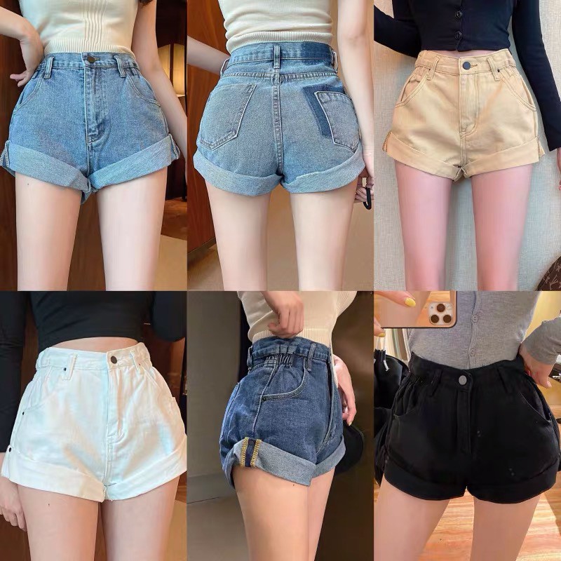 CicishopSALE 👖งานเกอร์ดี👖กางเกงยีนส์ขาสั้น เอวสูง แบบสวยสไตล์เกาหลี(05)