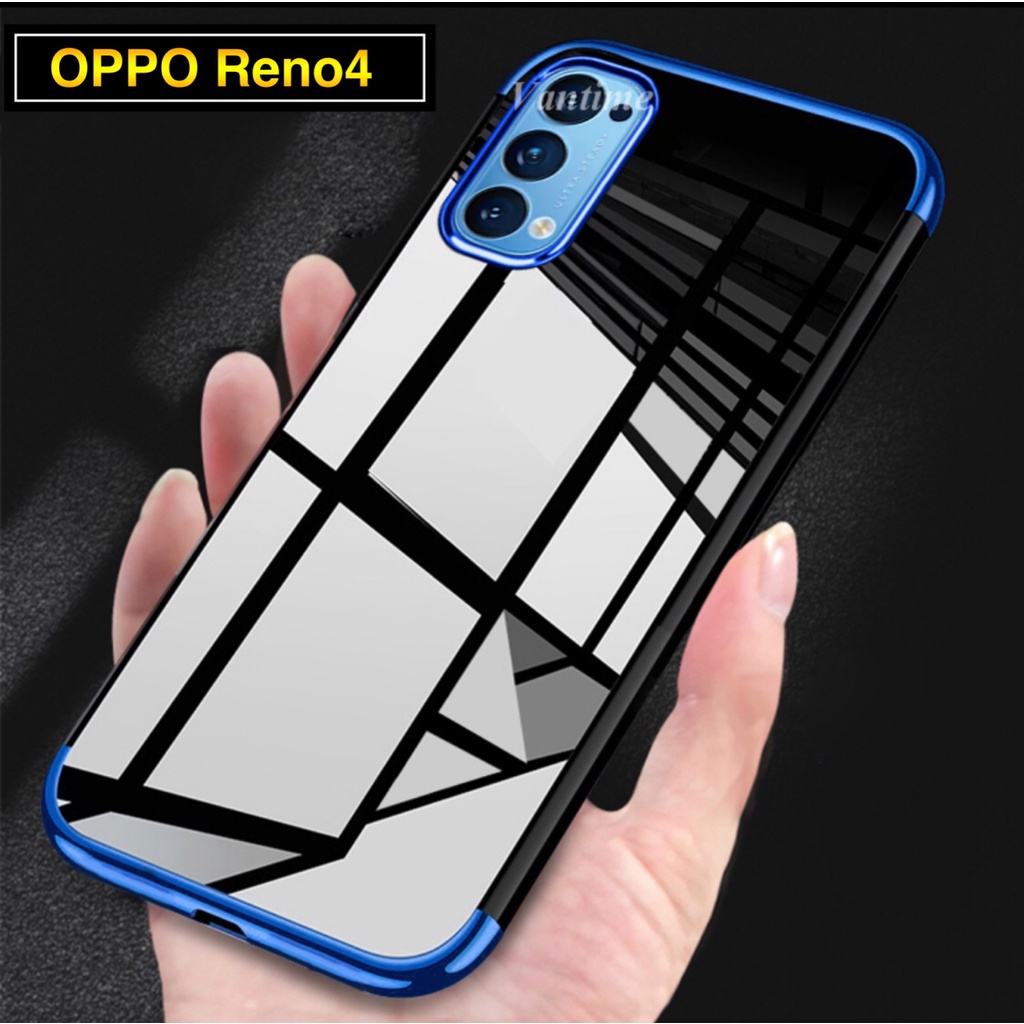 Case OPPO Reno 4 เคสนิ่ม ออปโป้ ขอบสีหลังใส เคสกันกระแทก สวยและบาง TPU CASE เคสซีลีโคน สินค้าใหม่ Oppo Reno4