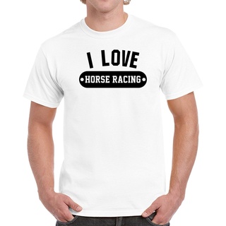 [S-5XL] เสื้อยืดผ้าฝ้าย 100% แขนสั้น พิมพ์ลาย I Love Horse Racinger พลัสไซซ์ แฟชั่นสําหรับผู้ชาย และผู้หญิง