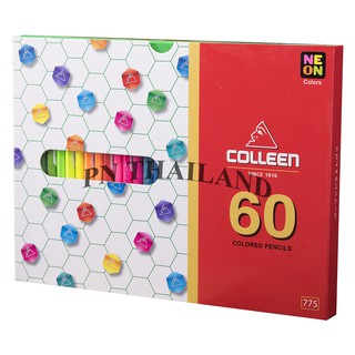 Colleen ดินสอสีไม้ คลอรีน 1 หัว 60 สี  รุ่น775 สีธรรมดา+นีออน(สะท้อนแสง)