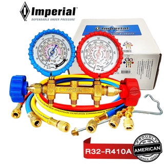 เกจวัดน้ำยาแอร์ Imperial ® 453-C R32-R410A ชุดครอบหัวเกจ พร้อมสาย60 150cm.  Imperial ® (อิมพีเรียล) MANIFOLD &amp; GAUGES