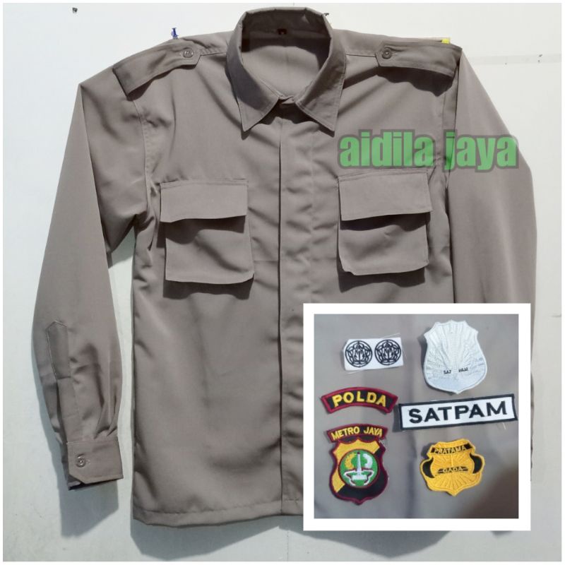 KEMEJA PDL CLOTHES PDL SATPAM SHIRT คอปกยืนตามเพอร์พล เนื้อนุ่ม