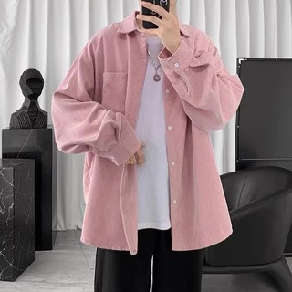 Cicishop(พร้อมส่ง)เสื้อเชิ้ตผู้ชายแขนยาวผ้าลูกฟูหนา ใส่แบบเท่ห์ๆ(633-1)