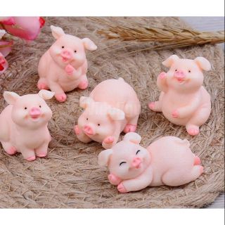หมูน้อย เรซิ่น ตกแต่งสวนถาด🤗😄พร้อมส่งด่วนค่ะ
