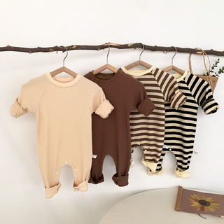 Baby Clothing Outfit for Girl Boy Newborn Simple Striped Jumpsuit Infants Long Sleeve Cotton Bodysuit Kids Home Wear