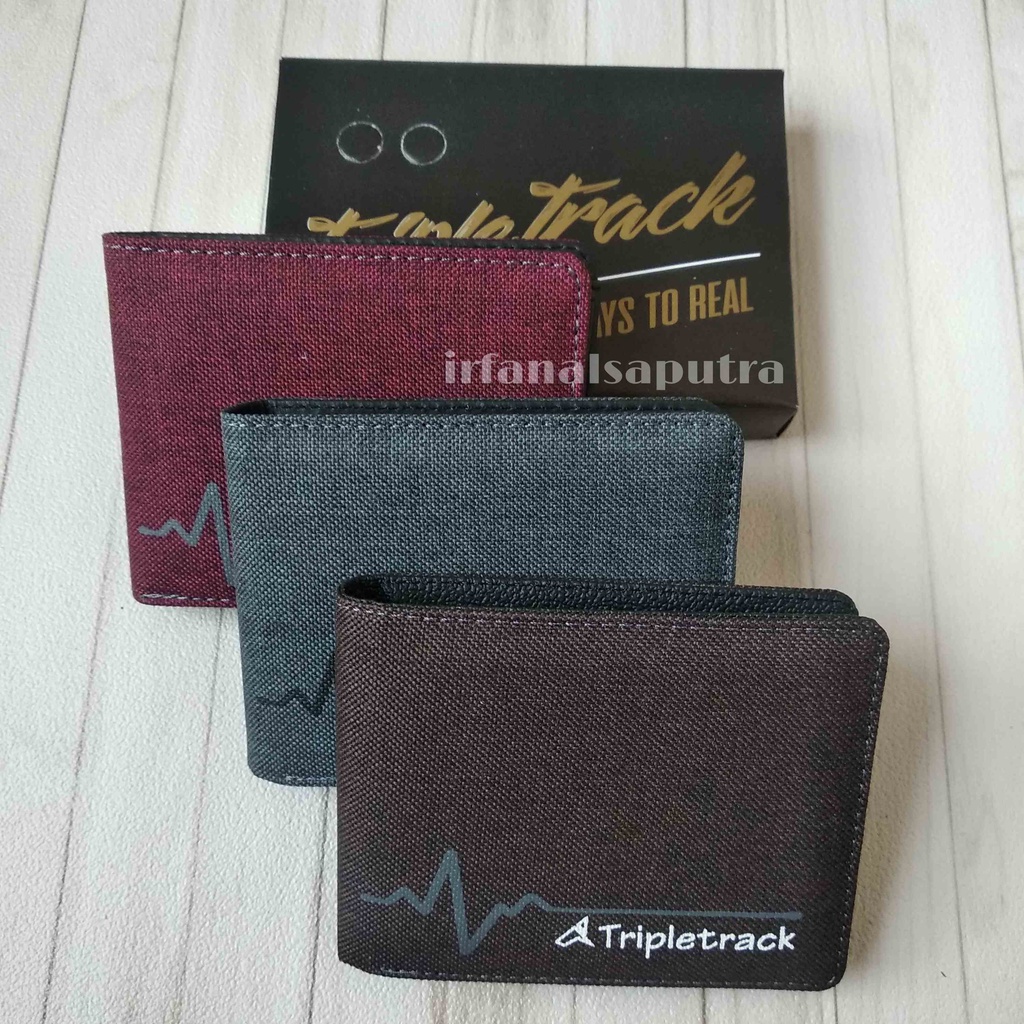 Tripletrack กระเป๋าสตางค์แฟชั่นผู้ชายวัสดุผ้าใบ D06
