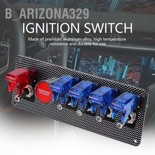 Arizona329 6 In 1 ชุดแผงสวิตช์ควบคุมปุ่มสตาร์ทเครื่องยนต์ 12V สําหรับรถแข่ง