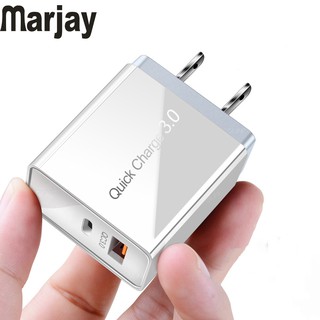 Marjay Pd Qc 3 . 0 Fcp 2 . 4 A Usb อะแดปเตอร์ชาร์จ 18 W ปลั๊ก Eu Us