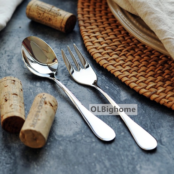 ส่งทุกวัน จ-ส 🔹 ช้อนส้อม ช้อนส้อมเบเกอรี่ หรูหรา มีน้ำหนัก สไตล์ยุโรป 🔹  #K095 211139 olbighome