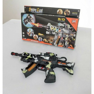 ปืนของเล่น snipe gun toy 6028-2 ปืนทหาร มีลำกล้อง มีเสียง มีไฟ