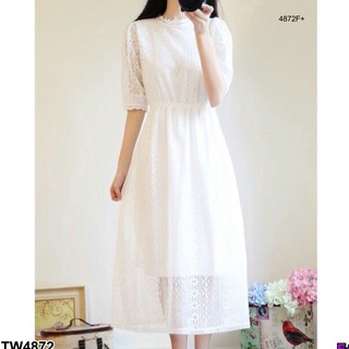 ชุดเดรส ลายลูกไม้ Maxidress A 677